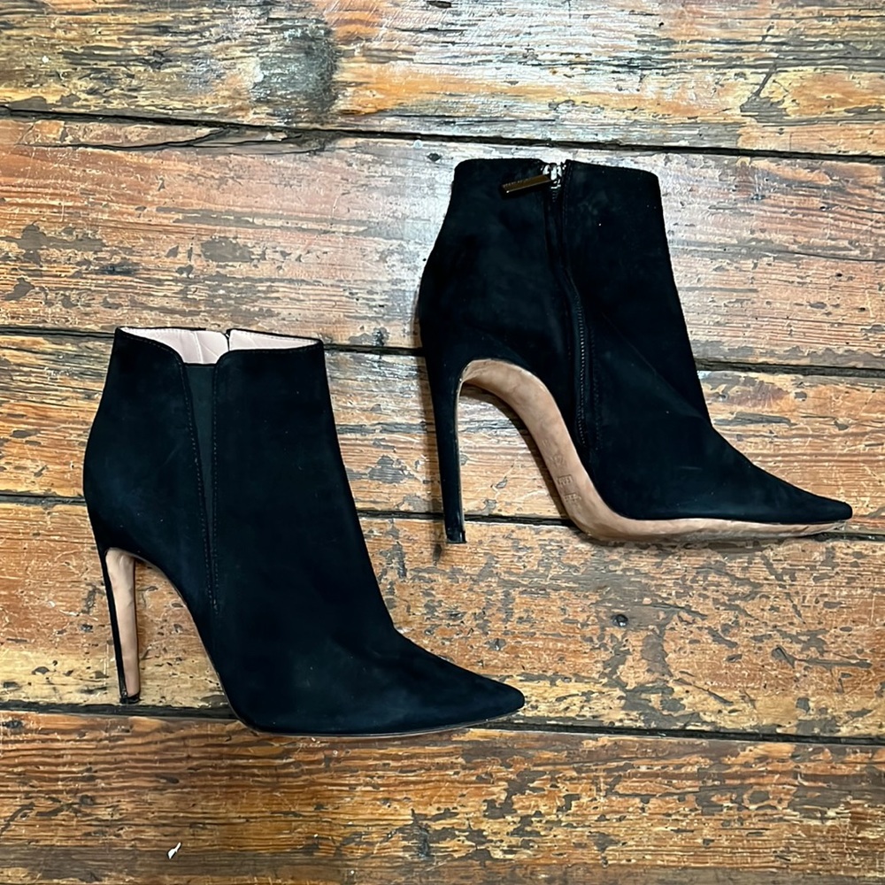 HERVE LEGER SUEDE GROSGRAIN TRIM BOOTS | IT 39